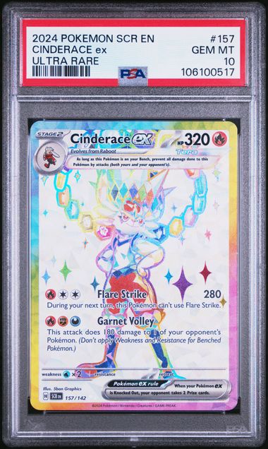 Cinderace ex #157 Pokemon Stellar Crown PSA 10 Cinderace ex #157 Pokemon Stellar Crown PSA 10