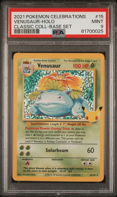 2021 Pokemon Celebrations Classic Collection Venusaur 15 PSA 9