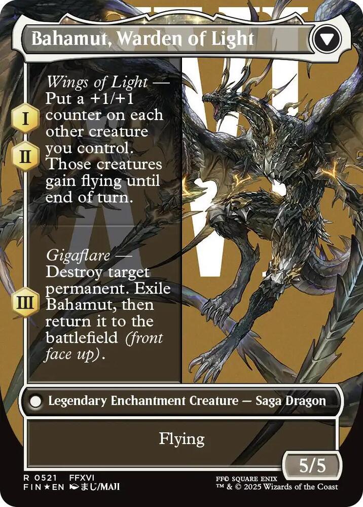 Load image into Gallery viewer, Dion, Bahamut's Dominant (Borderless) (Surge Foil) (Back)
