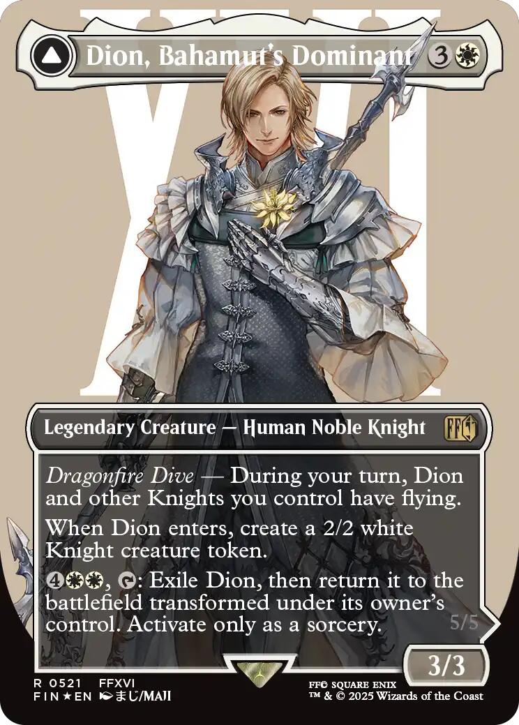 Load image into Gallery viewer, Dion, Bahamut's Dominant (Borderless) (Surge Foil)
