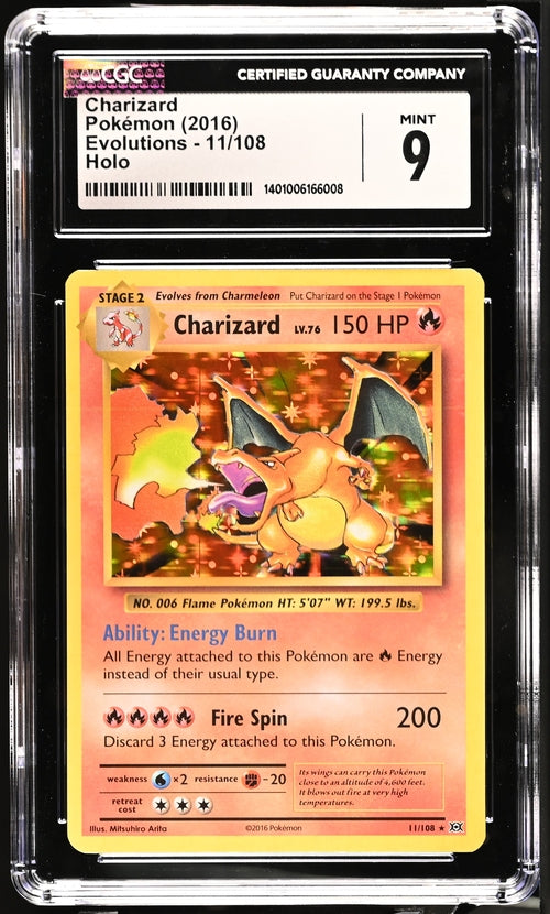 2016 CHARIZARD EVOLUTIONS HOLO 11/108 CGC 9