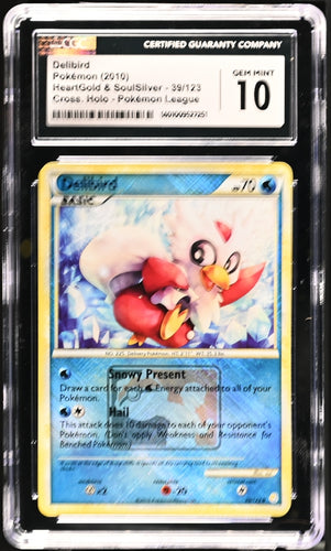 2010 Pokemon Heart Gold & Soul Silver Delibird Pokemon League CGC 10