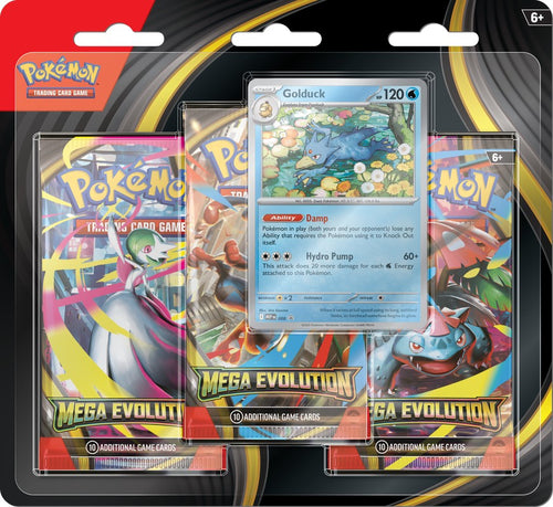 Pokemon Mega Evolution ME1 3-Pack Blister (Random Art) - Preorder Ships 9/26 - Northwest Card Company