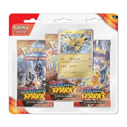 Pokemon Surging Sparks 3 Pack Blister (Artwork Varies) Pokemon Surging Sparks 3 Pack Blister (Artwork Varies)