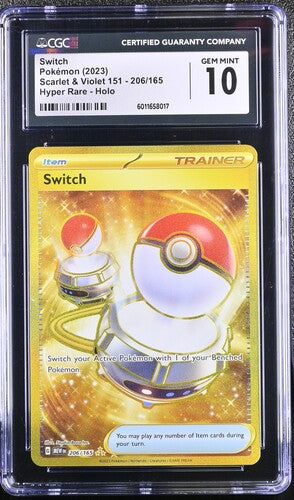 Load image into Gallery viewer, 2023 Pokemon 151 Gold Switch 206 CGC 10
