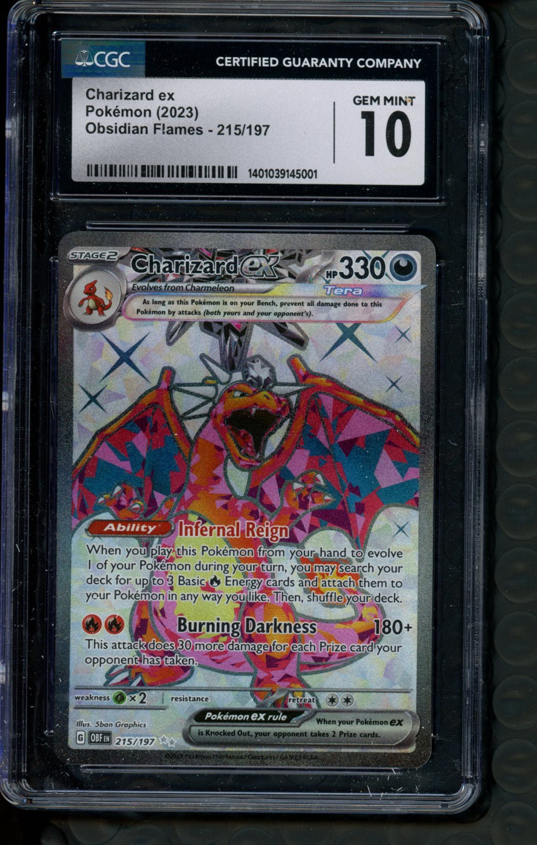 CGC 10 - Charizard EX 215/197 - Obsidian Flames - Northwest Card Company