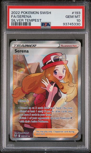 2022 Pokemon Silver Tempest Serena 193 PSA 10