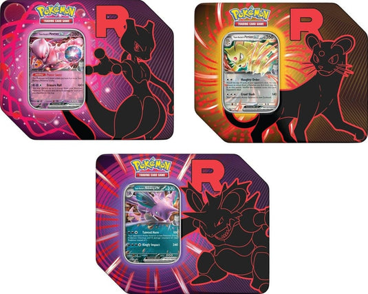 Pokemon Team Rocket Tins -Set of 3 Pokemon Team Rocket Tins -Set of 3